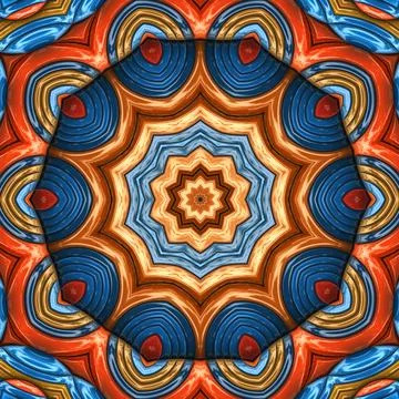 3D render of  background tile with glossy mandala puffs pixels 스톡 일러스트