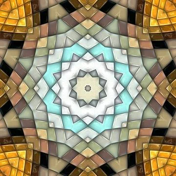 3D render of  background tile with glossy mandala puffs pixels 스톡 일러스트