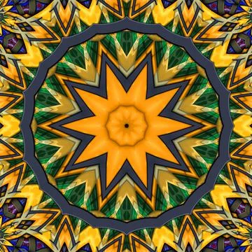 3D render of  background tile with glossy mandala puffs pixels 스톡 일러스트