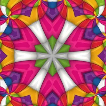 3D render of  background tile with glossy mandala puffs pixels 스톡 일러스트