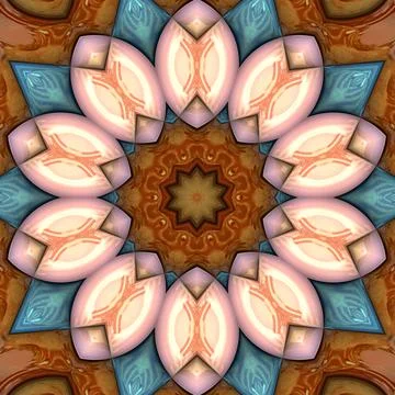 3D render of  background tile with glossy mandala puffs pixels 스톡 일러스트