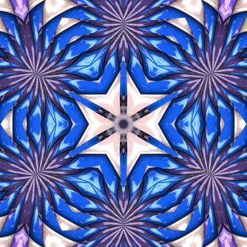 3D render of  background tile with glossy mandala puffs pixels Illustrazione stock