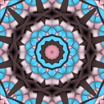 3D render of  background tile with glossy mandala puffs pixels 스톡 일러스트