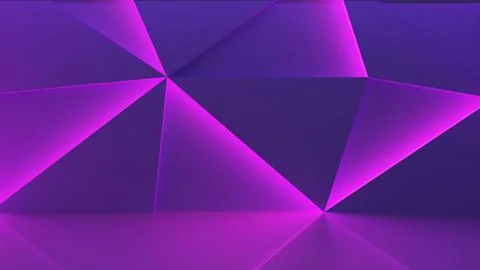 3d render background with triangles and neon lights. Stockillustratie