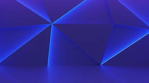 3d render background with triangles and neon lights. 스톡 일러스트