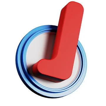 3d render of badge and red correct checked mark icon 스톡 일러스트