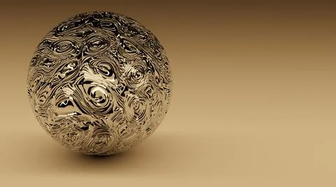 3D render ball of gold on a light background Stock Illustration