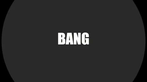 3D render of bang text with expanding circle creating dramatic abstract Stock Footage 334940425