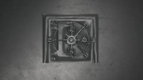 3d render Bank Vault And Opening Safe Ilustración de archivo