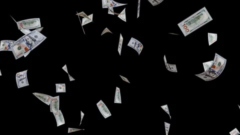 3d render Banknotes of the US American Dollar animation. Video stock 337013586