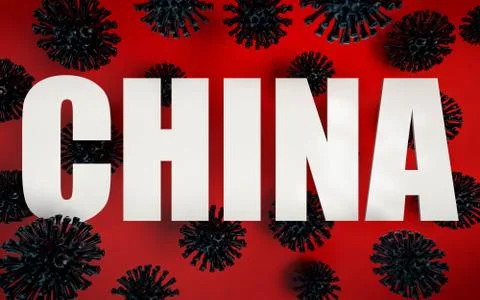 3d render banner of coronavirus models and warning text banner of Coronavirus Stock Illustration