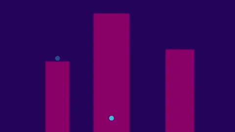 3D render of bar graph with rising dots on dark background for data Stock Footage 336471971