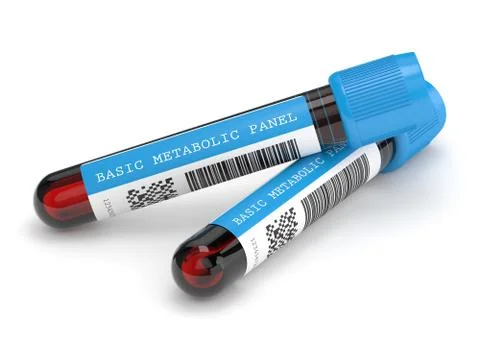 3d render of Basic Metabolic Panel blood tubes Stock Illustration