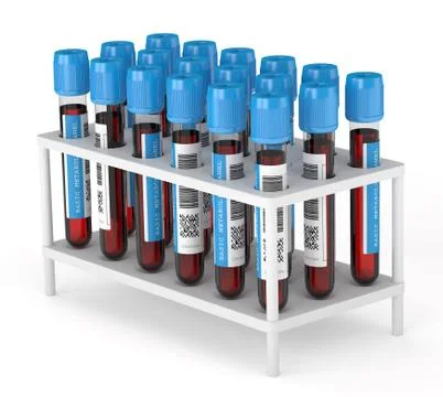 3d render of Basic Metabolic Panel blood tubes Illustrazione stock