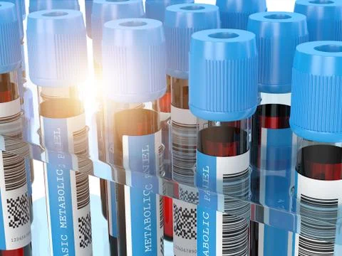 3d render of Basic Metabolic Panel blood tubes イラスト素材