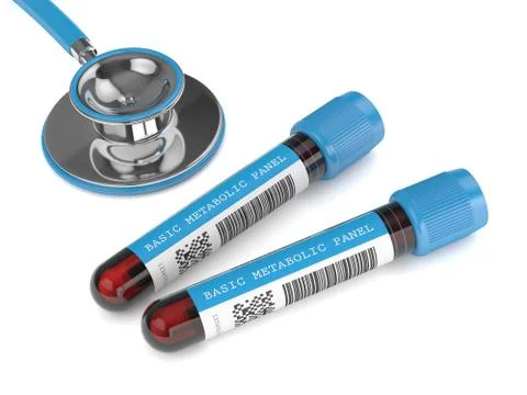 3d render of Basic Metabolic Panel blood tubes Stock Illustration