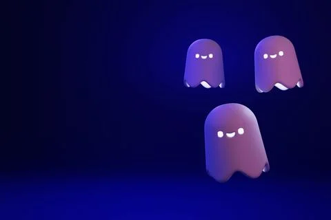 3D render of bat ghost characters Stock Illustration