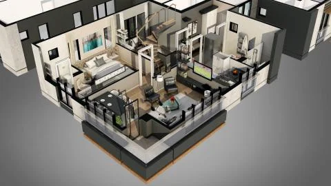 3D Render of Bathroom Stock Illustration