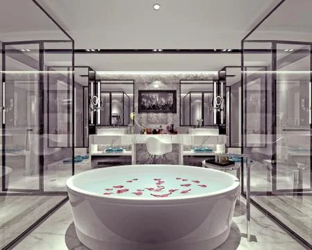 3D Render of Bathroom Stock Illustration