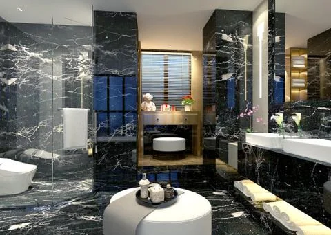 3D Render of Bathroom Stock Illustration