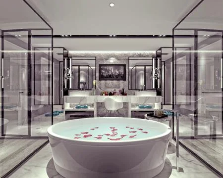 3D Render of Bathroom Stock Illustration