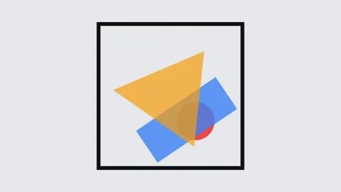 3D render of bauhaus geometric shapes composition creating abstract design Stock Footage 334155002
