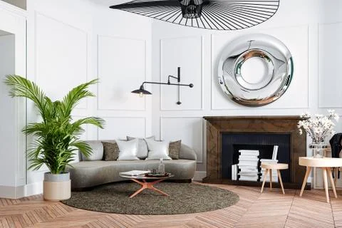 3d render of beautiful apartment interior Stock Illustration