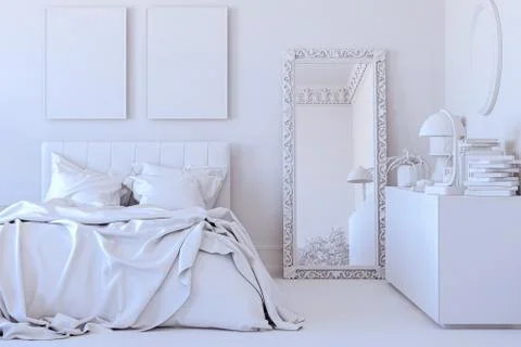 3d render of beautiful bedroom interior Stock Illustration