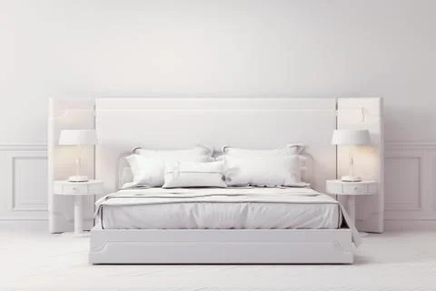 3d render of beautiful bedroom interior Stock Illustration