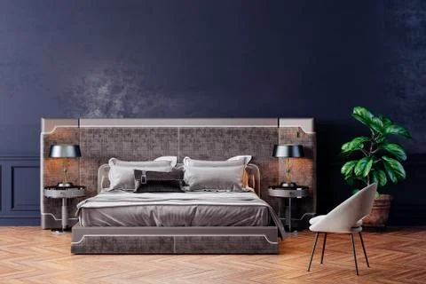 3d render of beautiful bedroom interior Stock Illustration