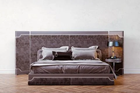 3d render of beautiful bedroom interior Stock Illustration