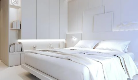 3d render of beautiful bedroom interior Stock Illustration