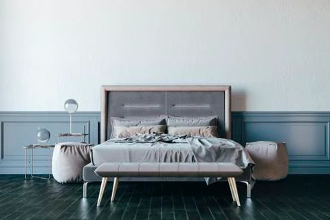 3d render of beautiful bedroom interior setup Stock Illustration