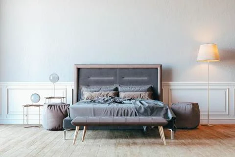 3d render of beautiful bedroom interior setup Stock Illustration