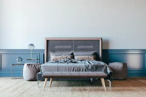 3d render of beautiful bedroom interior setup Stock Illustration
