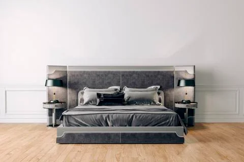 3d render of beautiful bedroom interior setup Stock Illustration