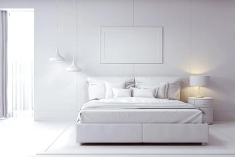 3d render of beautiful bedroom interior room Stock Illustration