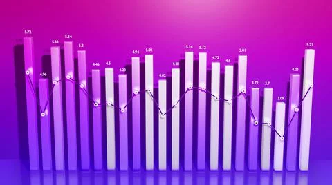 3d render. Beautiful blue red color background for analytical programs with Stock Illustration