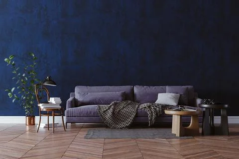 3d render of beautiful clean nterior with sofa Stock Illustration