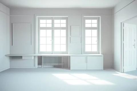 3d render of beautiful, empty interior render Stock Illustration