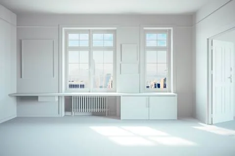 3d render of beautiful, empty interior render Stock Illustration