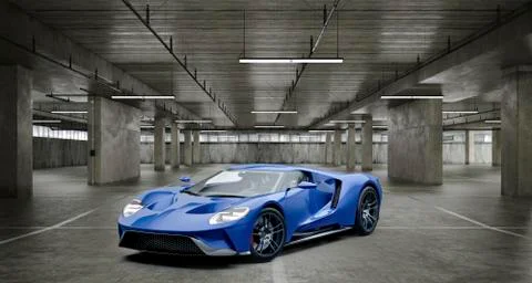3d render of beautiful exotic super car Illustrazione stock