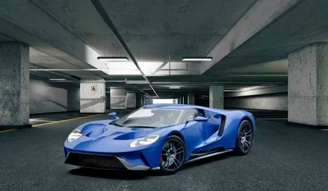 3d render of beautiful exotic super car Stock Illustration