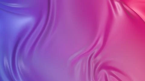3D render beautiful folds of light silk with red blue gradient in full screen Illustrazione stock