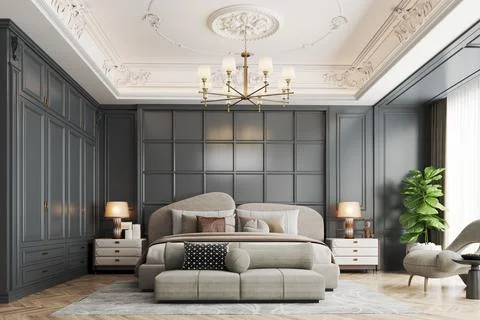 3d render of beautiful interior design Illustrazione stock