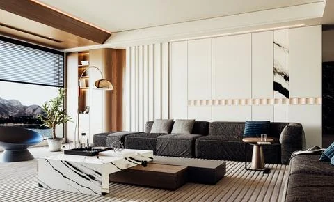 3d render of beautiful interior design Stock Illustration