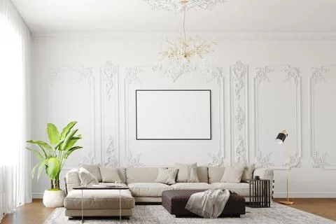 3d render of beautiful interior design Stock Illustration