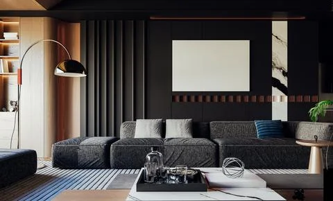 3d render of beautiful interior design Stock Illustration