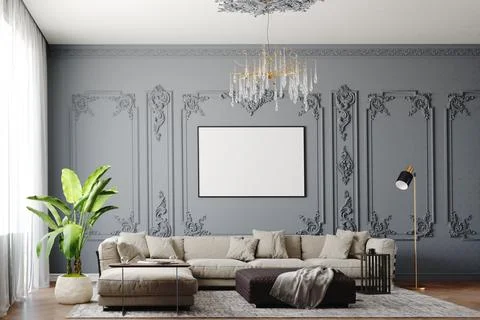 3d render of beautiful interior design Stock Illustration