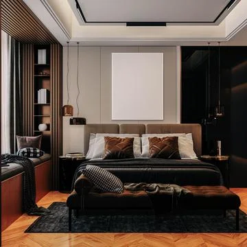 3d render of beautiful interior design Stock Illustration